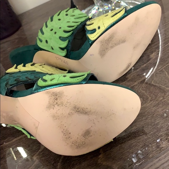 ZARA WRAP-AROUND LEATHER LEAF SANDALS - Picture 10 of 16